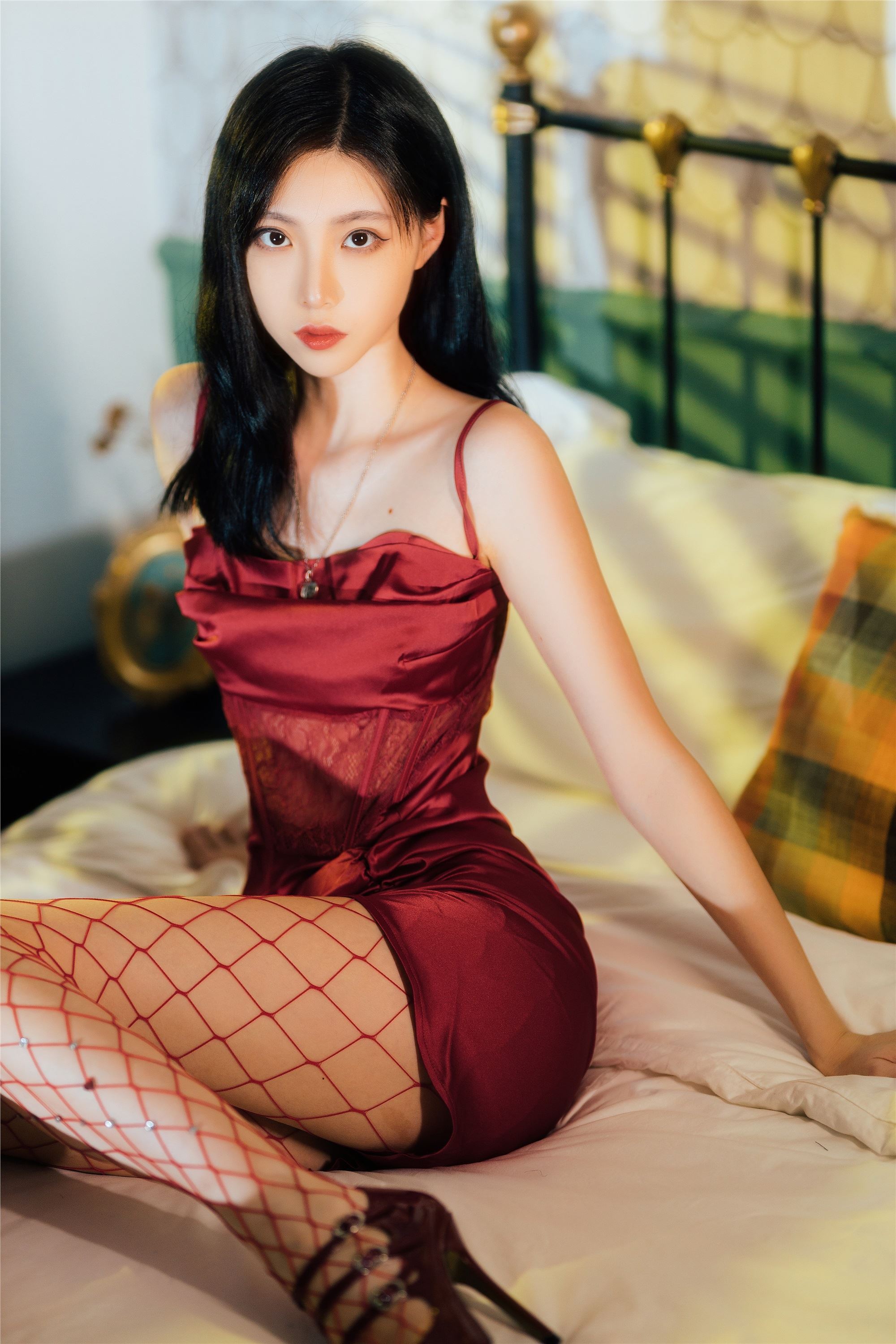 Xu Lan LAN - NO.021 Mesh Socks Red Skirt